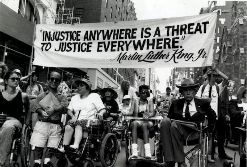 A Disability Pride Parade in New York City, date unknown, from disabilitypridenyc.org